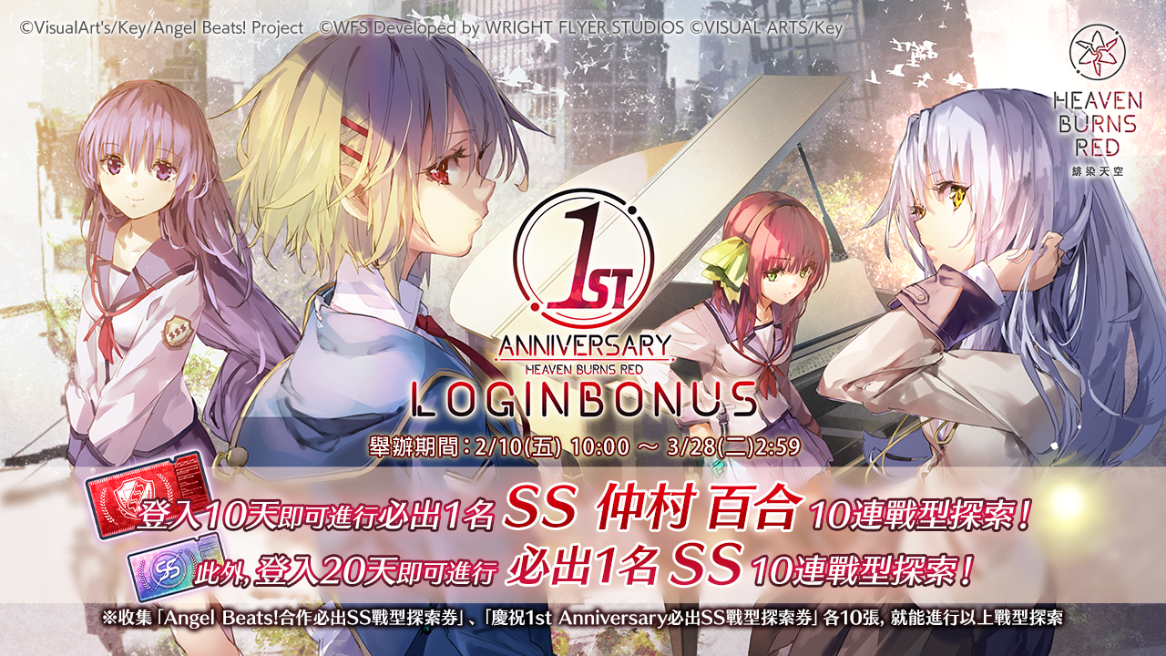 獲得2名SS戰術型態！慶祝1st Anniversary登入獎勵！